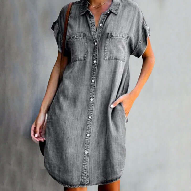 Christine™ | Denim-Kleid mit Bauchschutz
