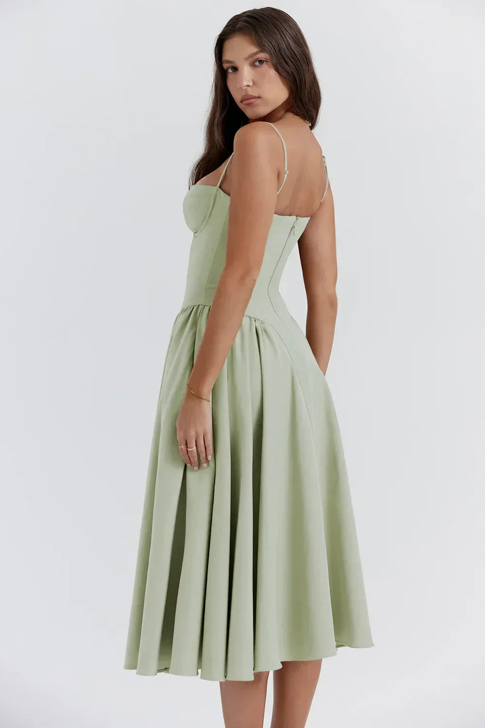 Helena™ | Ärmelloses Korsett-Midikleid