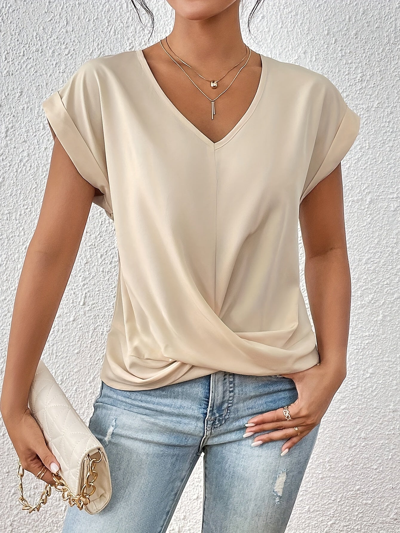 Mira™ | Lässiges T-Shirt mit Sweetheart-Ausschnitt