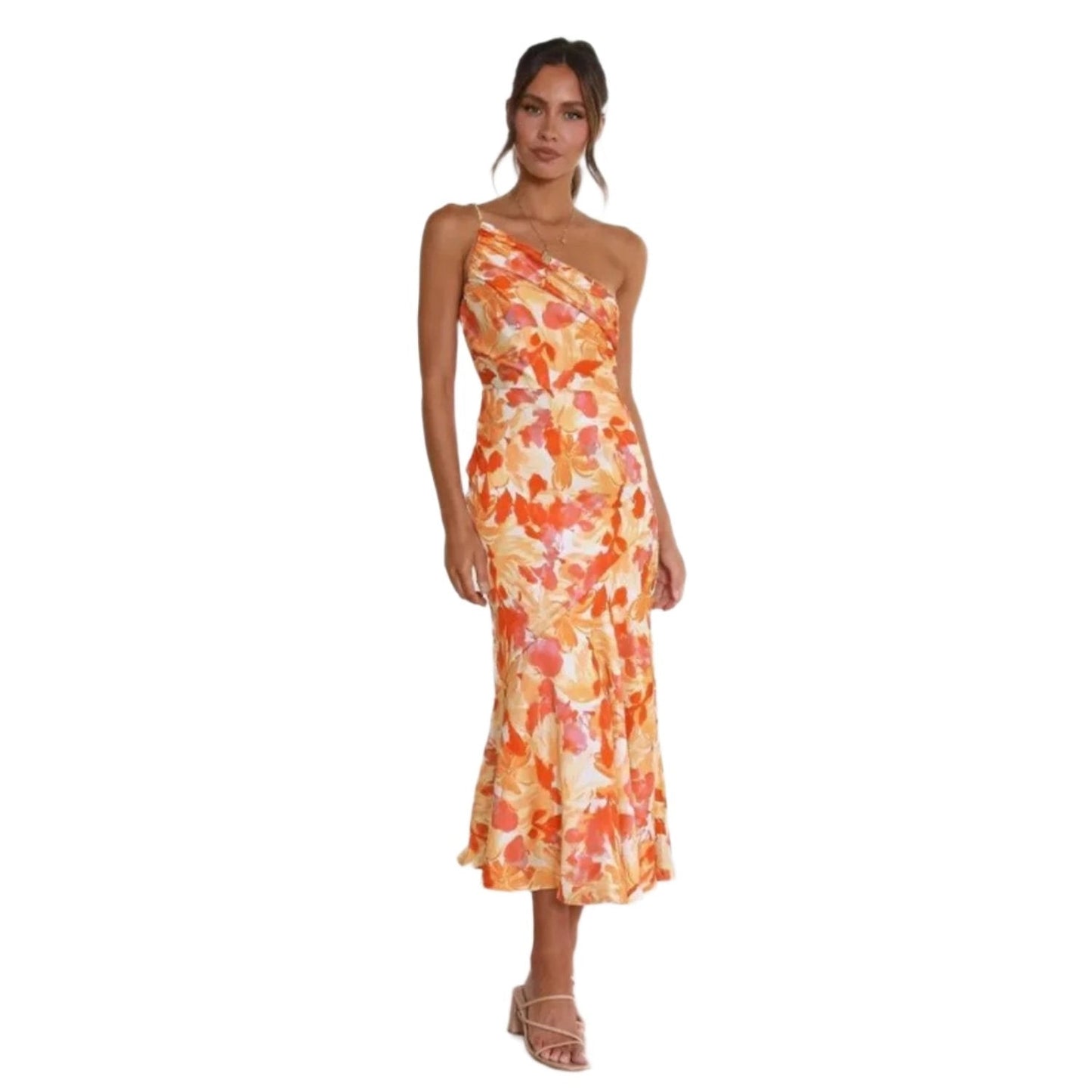 Carina™| Asymmetrisches Maxikleid mit floralem Muster