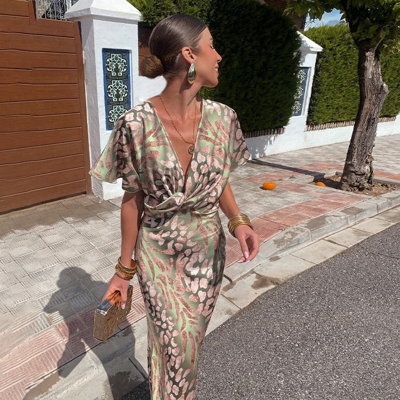 Martina™ | Maxikleid mit Twist-V-Ausschnitt
