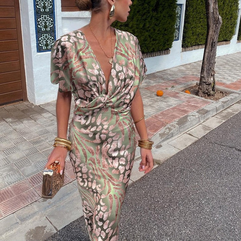 Martina™ | Maxikleid mit Twist-V-Ausschnitt