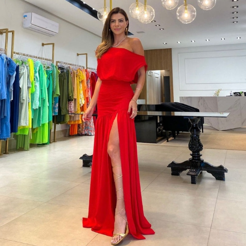 KORNELIA I MAXIKLEID MIT SCHLITZ