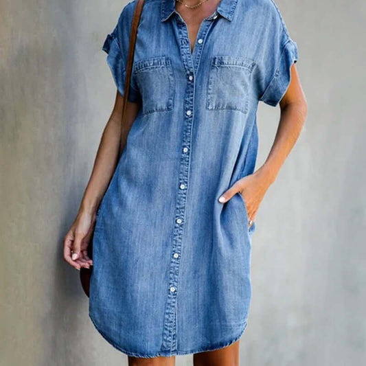 Christine™ | Denim-Kleid mit Bauchschutz