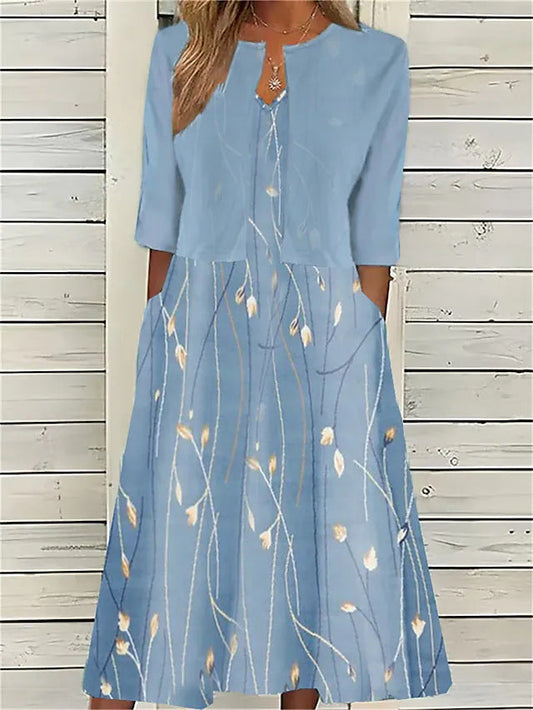 Emilie™ | Zweiteiliges Midi-Blumenkleid