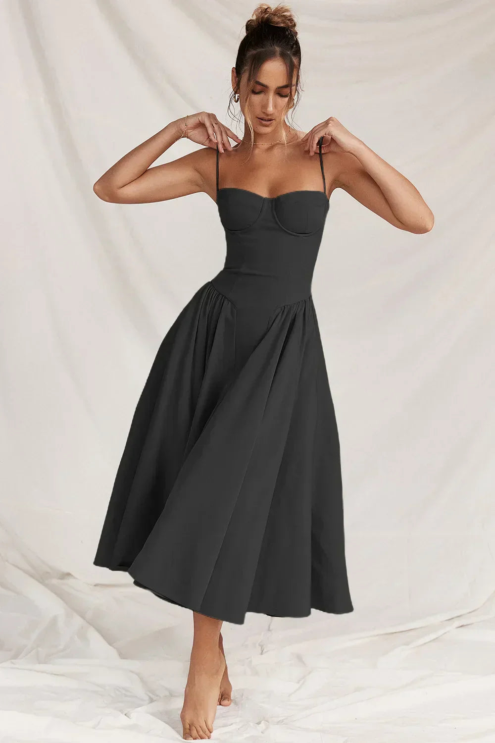 Helena™ | Ärmelloses Korsett-Midikleid