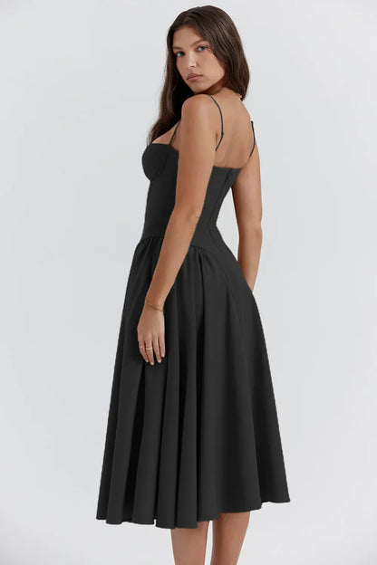 Helena™ | Ärmelloses Korsett-Midikleid