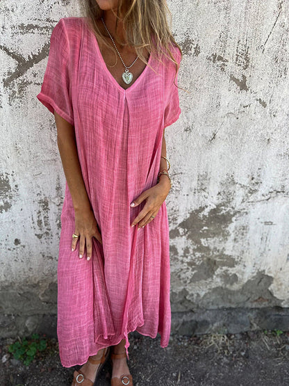 Carlene™ | Langes Kleid mit V-Ausschnitt