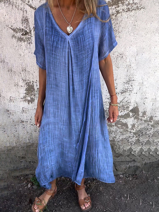 Carlene™ | Langes Kleid mit V-Ausschnitt