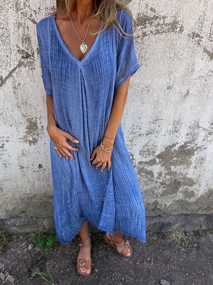 Carlene™ | Langes Kleid mit V-Ausschnitt