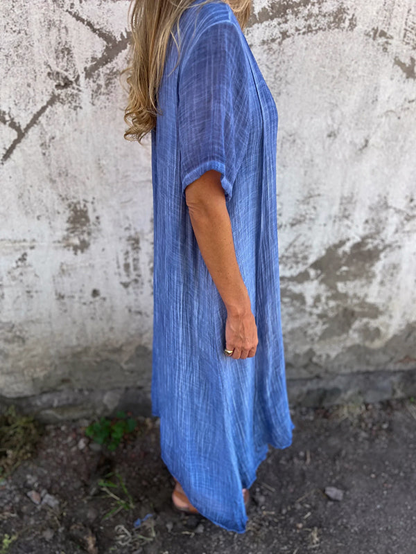 Carlene™ | Langes Kleid mit V-Ausschnitt