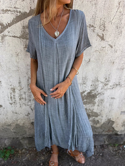 Carlene™ | Langes Kleid mit V-Ausschnitt