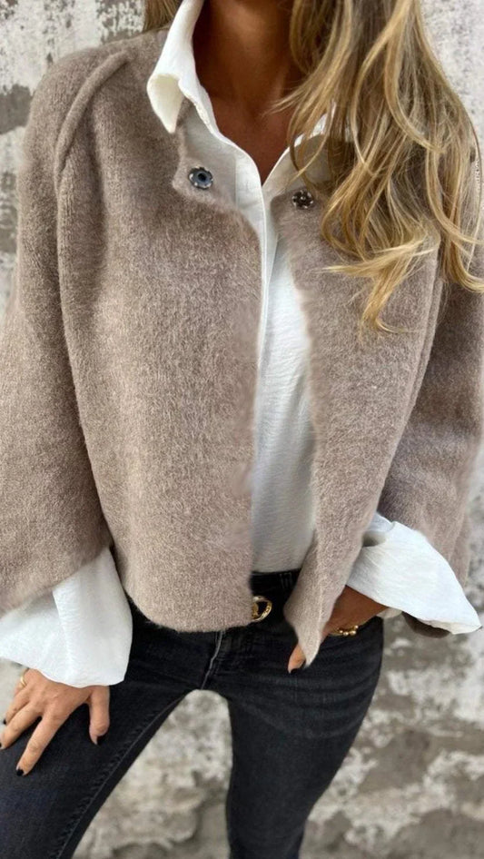 Katharina™ | Wollmantel Mit Rundhalsausschnitt Und Langen Ärmeln