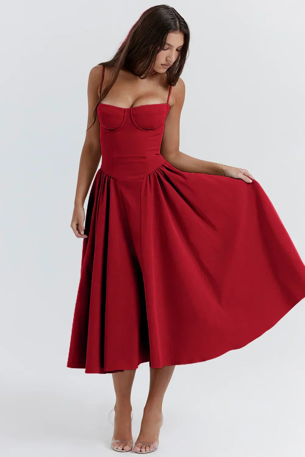 Helena™ | Ärmelloses Korsett-Midikleid