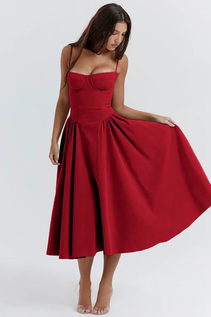 Helena™ | Ärmelloses Korsett-Midikleid