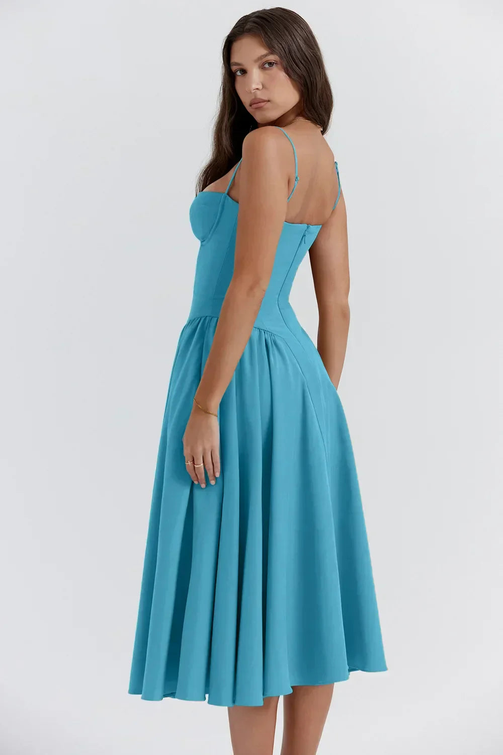 Helena™ | Ärmelloses Korsett-Midikleid