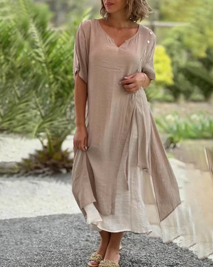 Christel™ | Asymmetrische Kurzarmkleid
