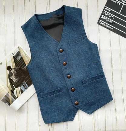 Jeremy | Wollgemischte Denim-Weste