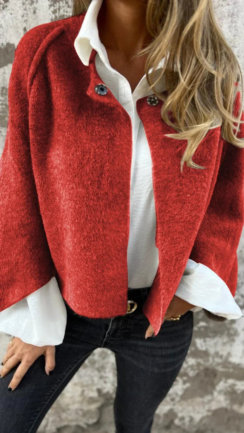 Katharina™ | Wollmantel Mit Rundhalsausschnitt Und Langen Ärmeln