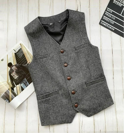 Jeremy | Wollgemischte Denim-Weste