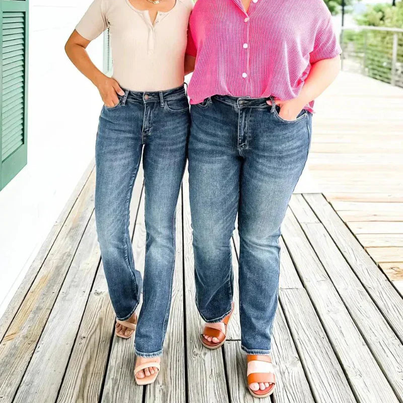 Roswitha | Hochgeschnittene Gerade Jeans