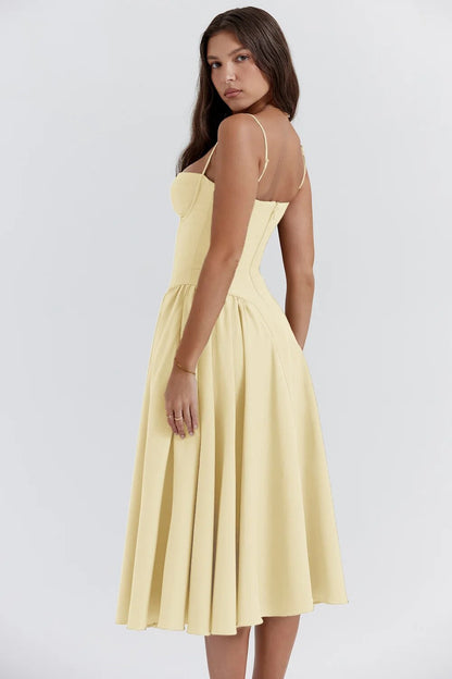 Helena™ | Ärmelloses Korsett-Midikleid