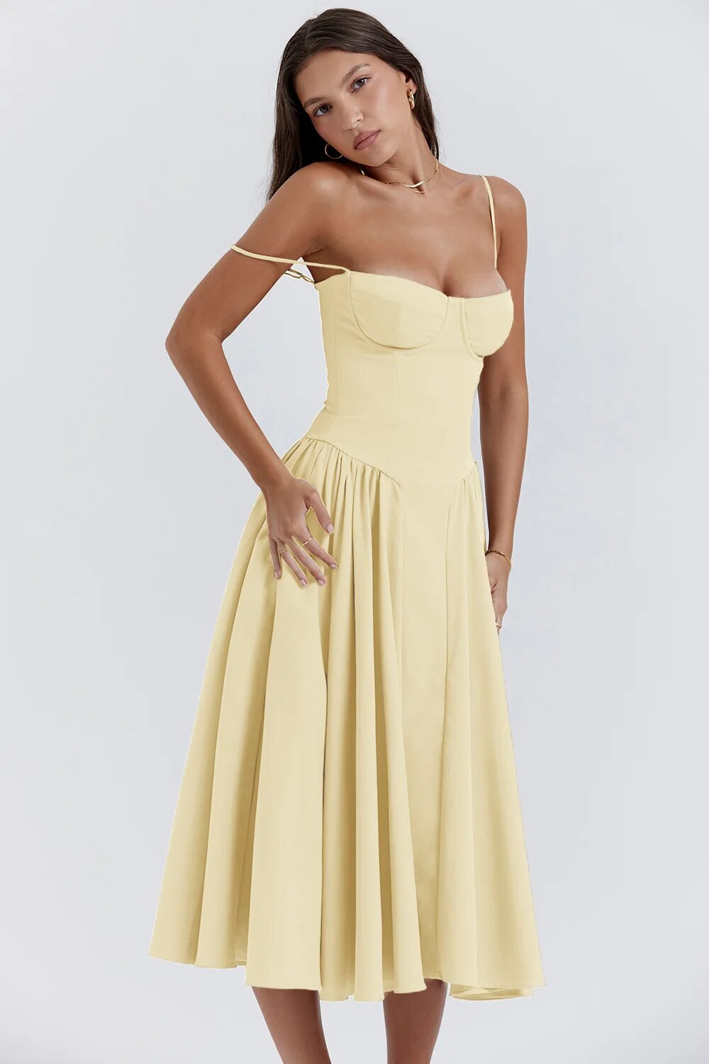 Helena™ | Ärmelloses Korsett-Midikleid