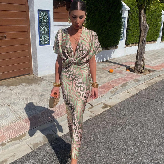 Martina™ | Maxikleid mit Twist-V-Ausschnitt