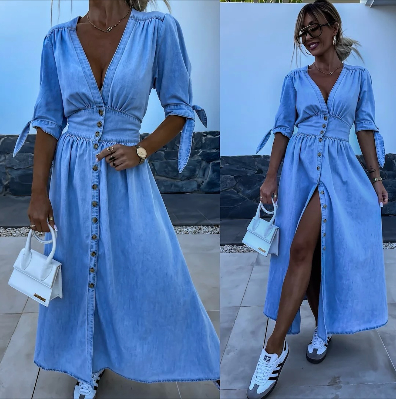Clara™ | Strahlendes Denim-Kleid