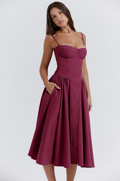 Helena™ | Ärmelloses Korsett-Midikleid