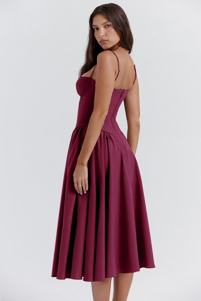 Helena™ | Ärmelloses Korsett-Midikleid