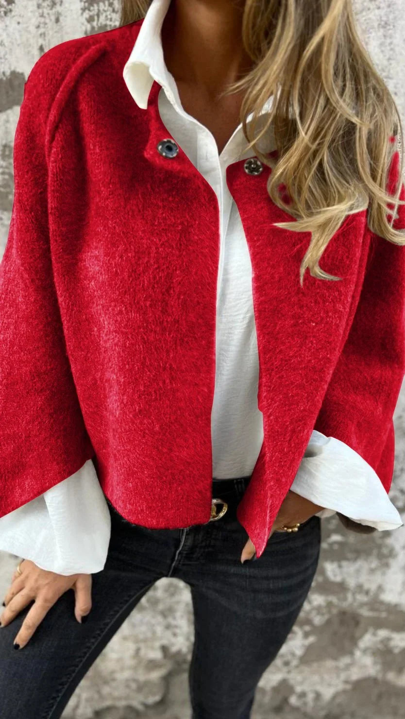 Katharina™ | Wollmantel Mit Rundhalsausschnitt Und Langen Ärmeln