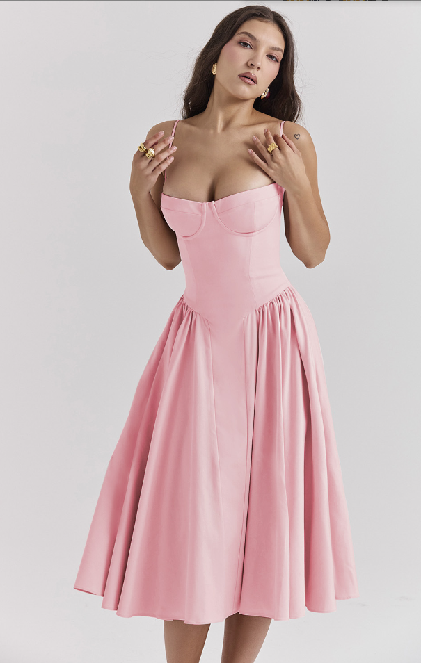 Helena™ | Ärmelloses Korsett-Midikleid