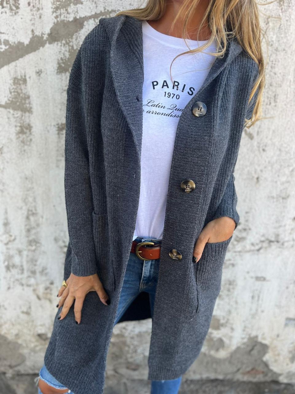 Regina™ | Eleganter langer Strickcardigan