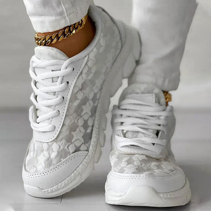 Damen Sneaker – Atmungsaktiv – Gepolsterte Sohle – Bequeme Passform – Modisches Design