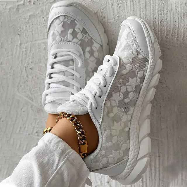 Damen Sneaker – Atmungsaktiv – Gepolsterte Sohle – Bequeme Passform – Modisches Design
