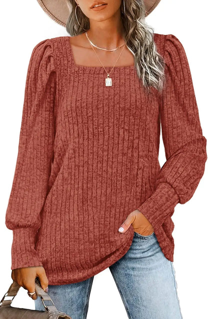 Britta | Lässiger Pullover mit Quadrat-Ausschnitt